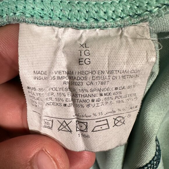 Old Navy Active Leggings Women's Size XL Green Striped Low-Rise Cropped Stretch - Picture 11 of 12